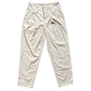 A New Day Women's High-Rise Faux Leather Tapered Ankle Pants Cream Color Size 2